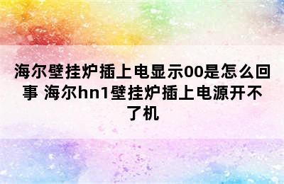 海尔壁挂炉插上电显示00是怎么回事 海尔hn1壁挂炉插上电源开不了机